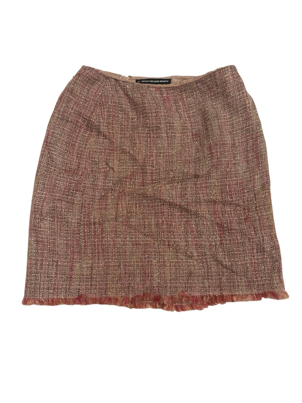Ellen Tracy Pink Tweed Pencil Skirt